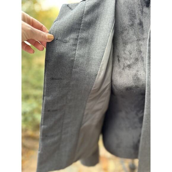 J. Crew Vintage Wool Blazer lined hidden buttons Gray 10 schoolboy  preppy - Picture 5 of 9